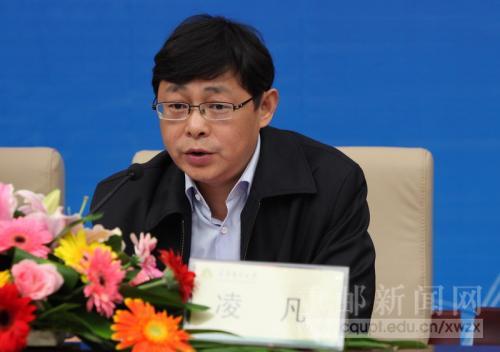 重庆市人民政府办公厅副主任凌凡在大会开幕式上讲话 (记者 湛颖骁 摄